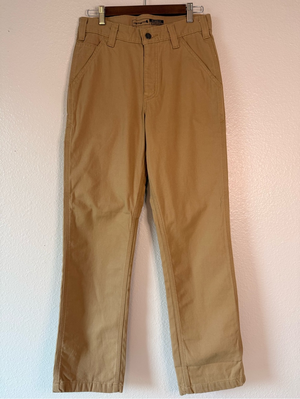 Carhartt Relaxed Fit Men’s Carpenter Work Pants Tan 30x32 Utility Canvas